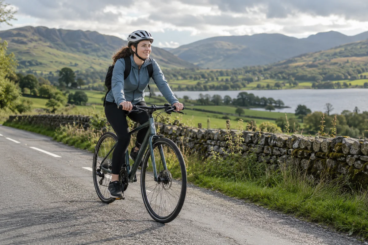 Realistic British cycling scene for How to choose the best hybrid bike