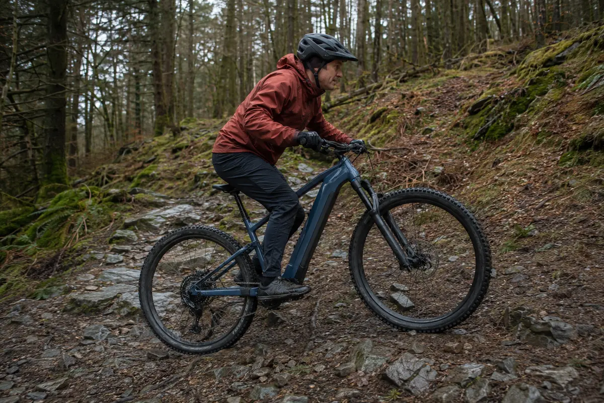 Trek Powerfly+ 6 Gen 5 electric bike on a British mixed-surface route