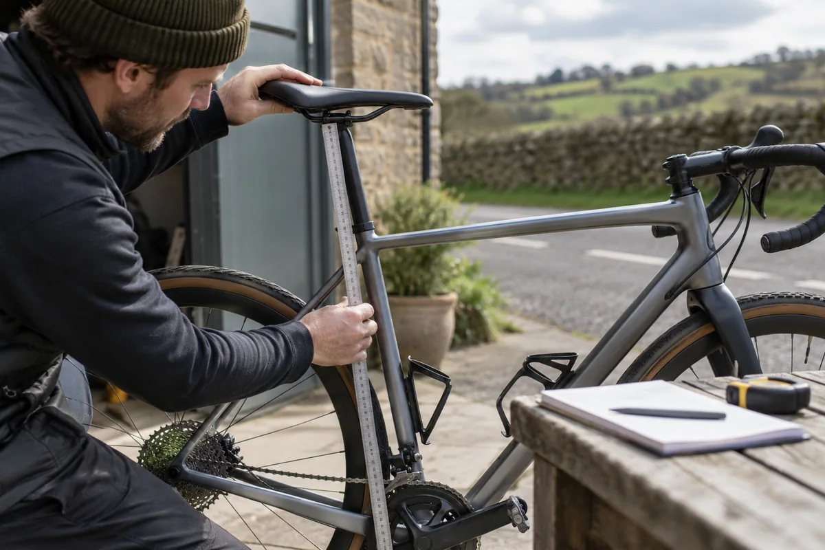 Detailed bicycle and equipment checks relevant to Aairsk X5 geometry and sizing