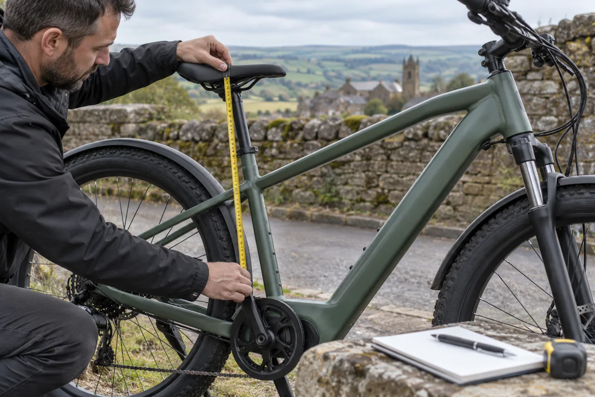 Detailed bicycle and equipment checks relevant to ENGWE E26 geometry and sizing