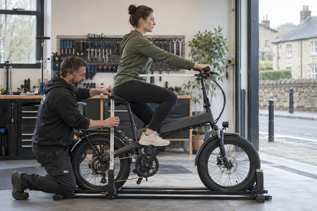 Cyclist or mechanic demonstrating practical considerations for ENGWE Engine X geometry and sizing