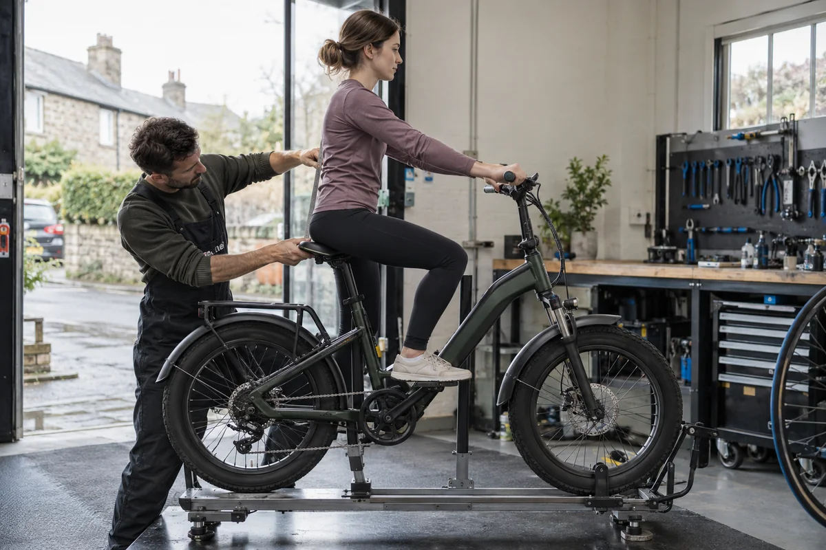 Cyclist or mechanic demonstrating practical considerations for ENGWE EP-2 Boost geometry and sizing