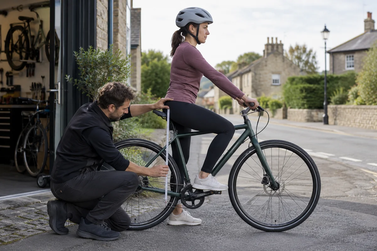 Realistic British cycling scene for ENGWE P275 SE geometry and sizing