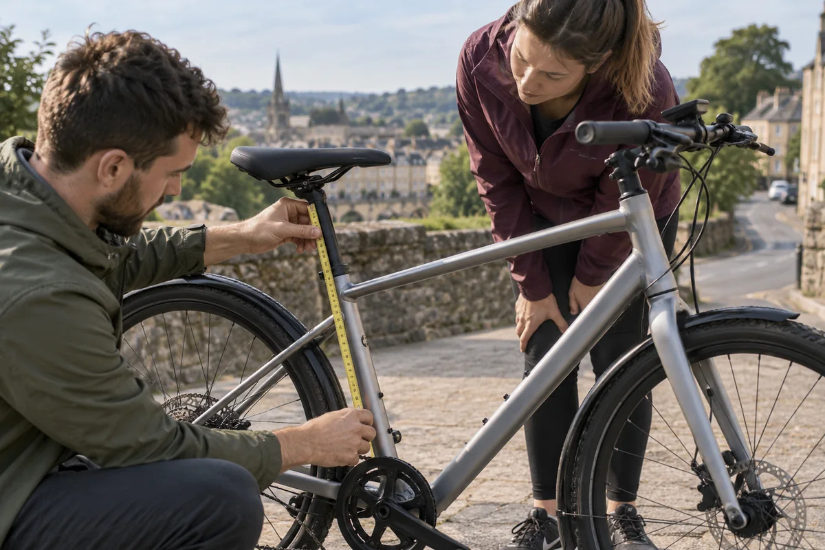 Detailed bicycle and equipment checks relevant to ENGWE Zip geometry and sizing