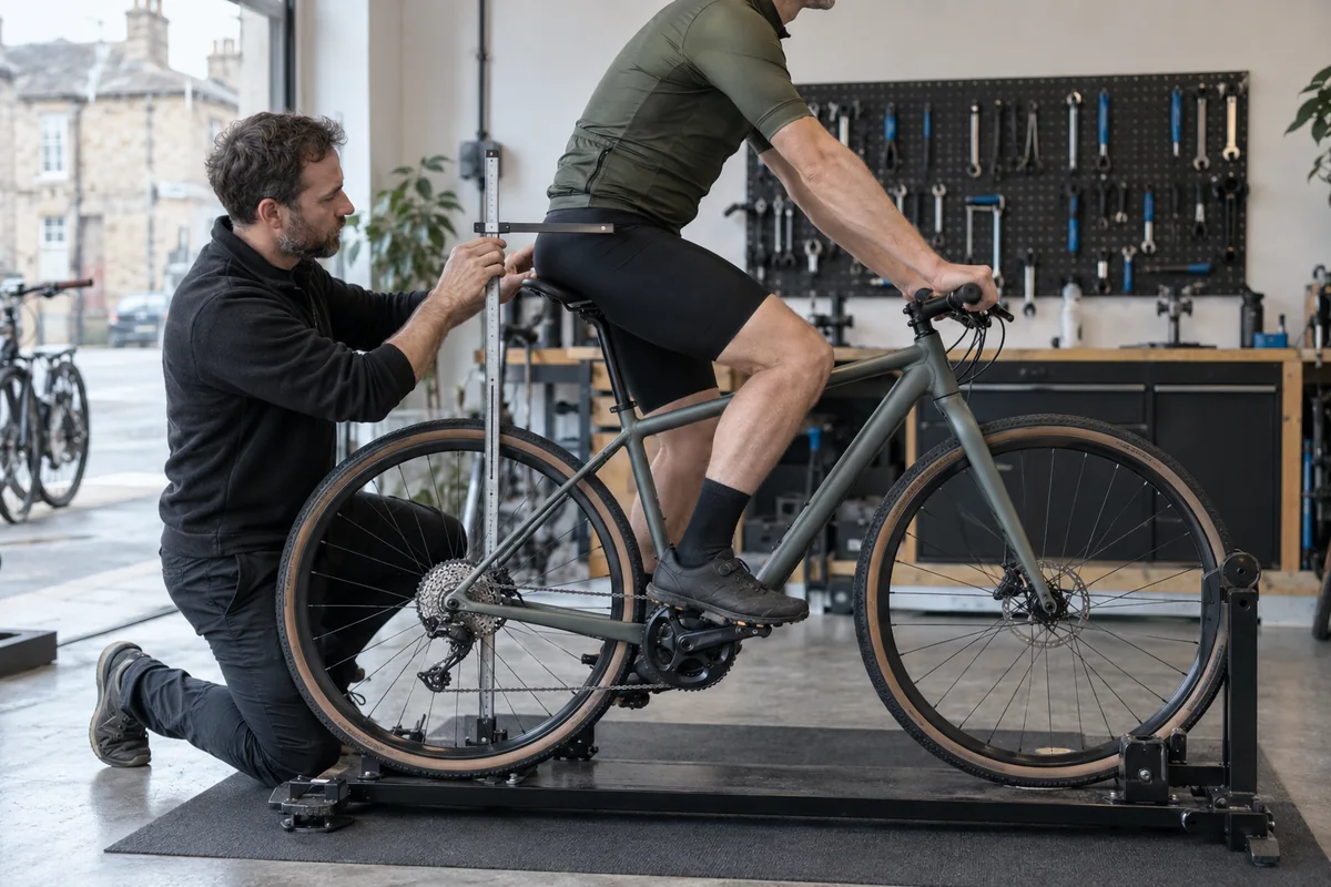 Cyclist or mechanic demonstrating practical considerations for FREESKY Ranger Air geometry and sizing