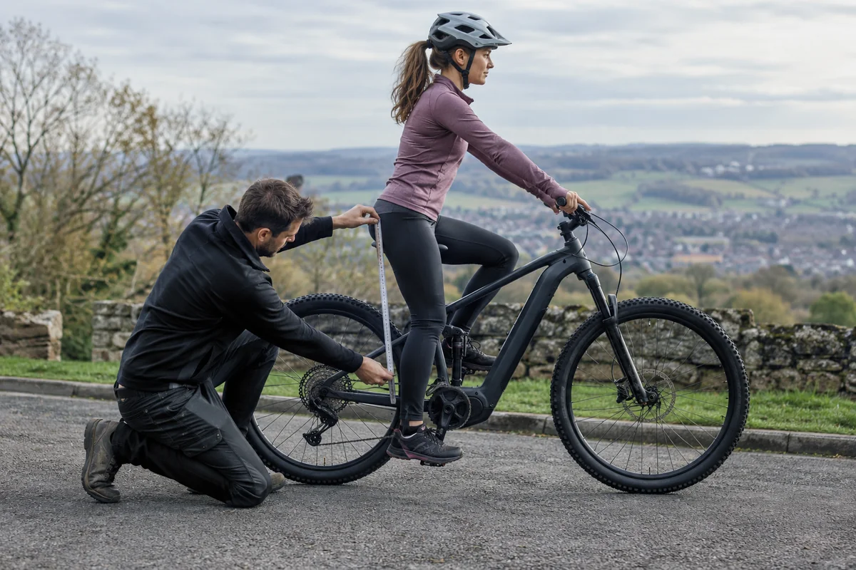 Realistic British cycling scene for JESRIDER K800 Dual 52V geometry and sizing