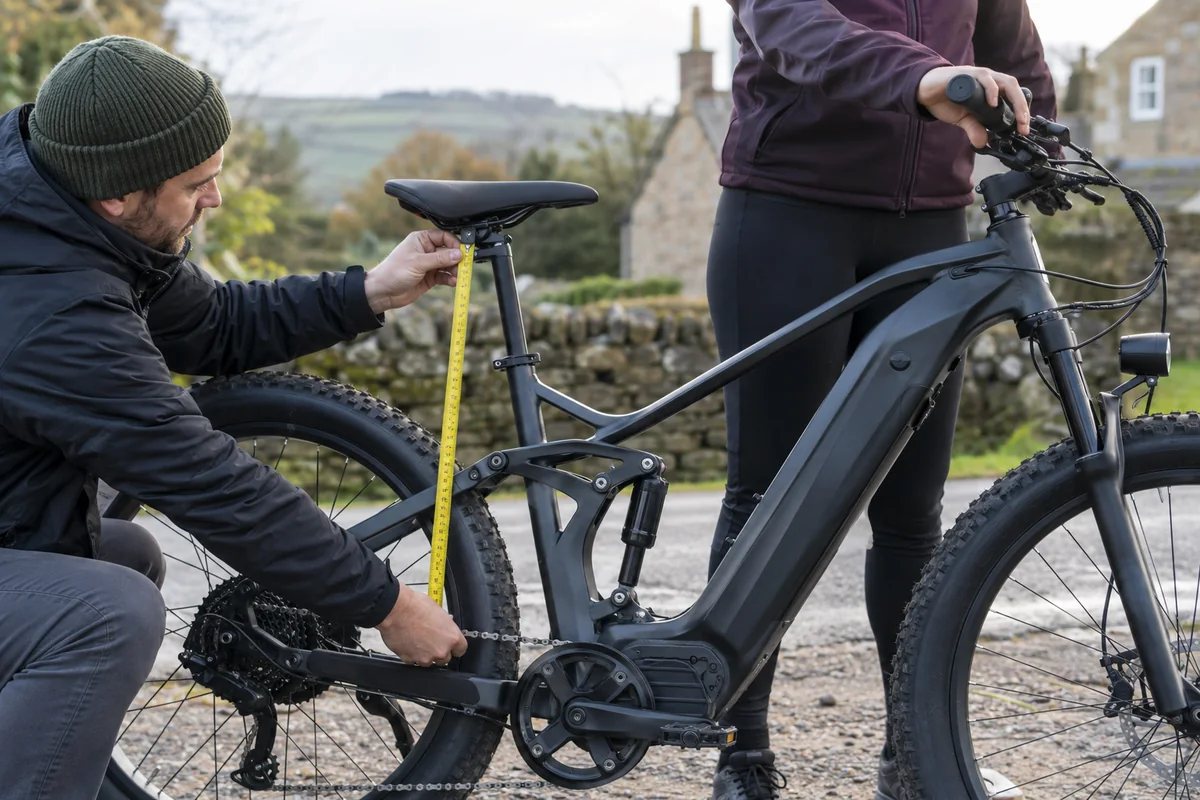 Detailed bicycle and equipment checks relevant to JESRIDER K800 Dual 52V geometry and sizing