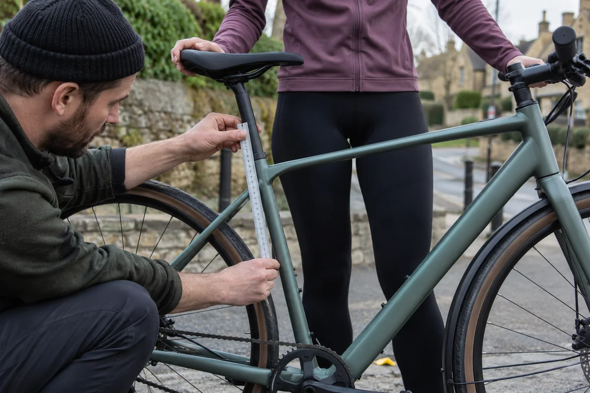 Detailed bicycle and equipment checks relevant to Tenways AGO Air geometry and sizing