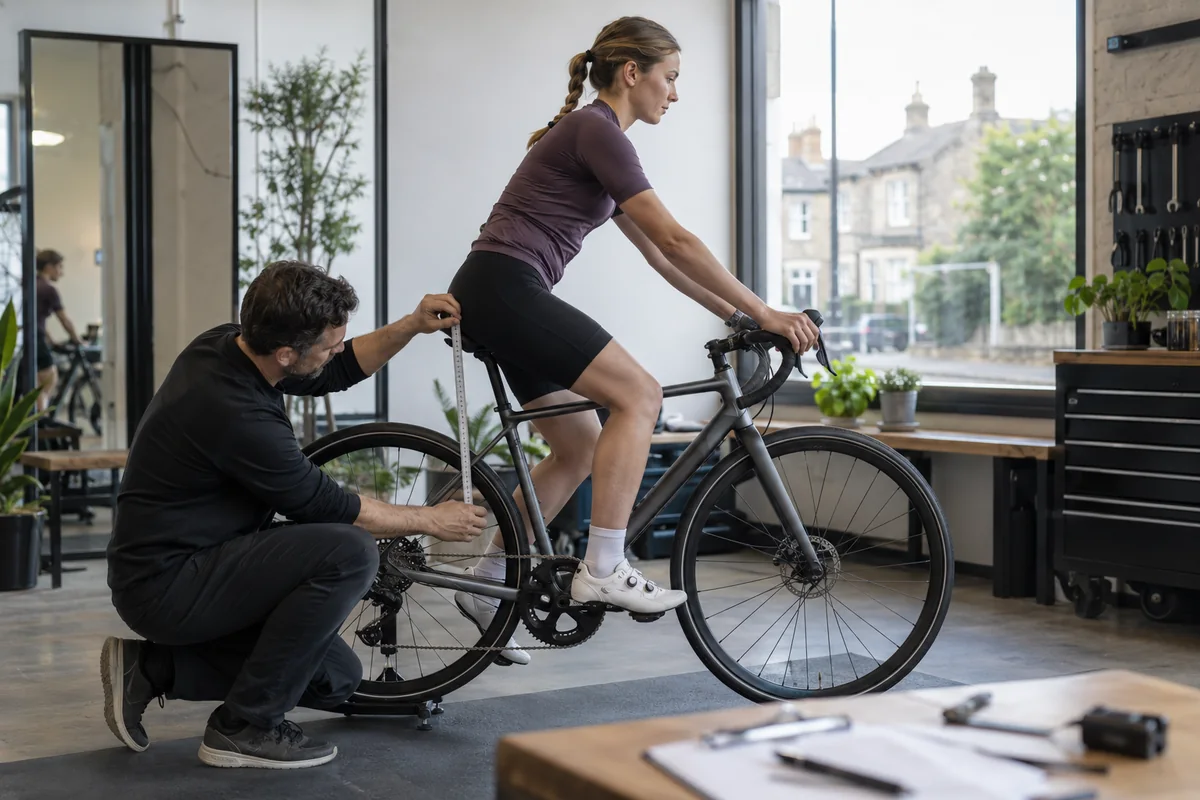 Realistic British cycling scene for Tenways AGO X geometry and sizing