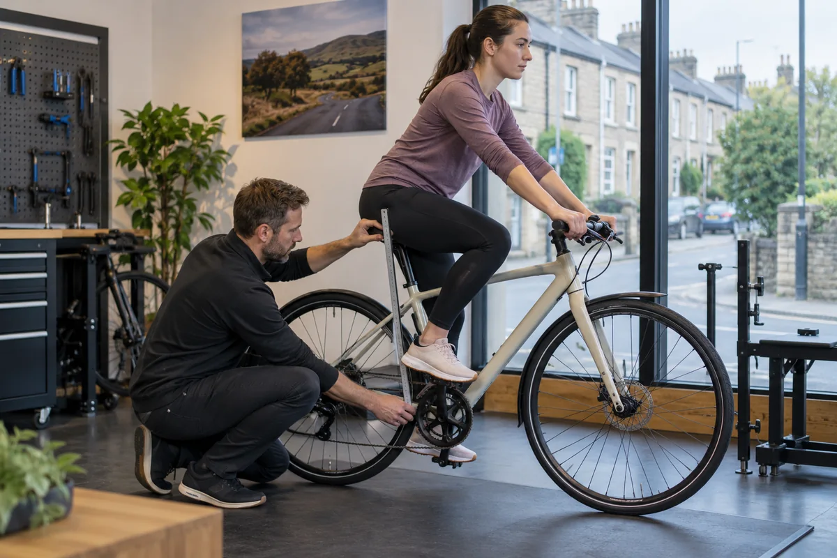 Realistic British cycling scene for Tenways CGO600 geometry and sizing