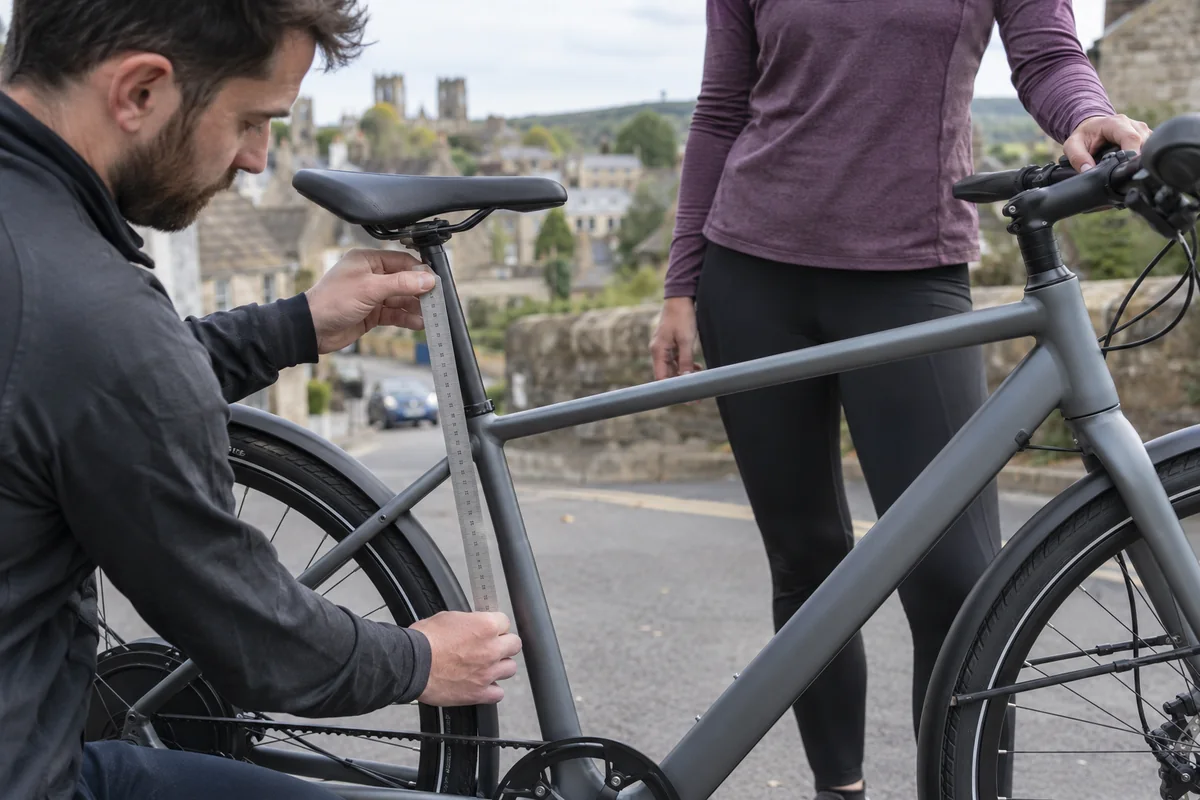 Detailed bicycle and equipment checks relevant to Tenways CGO800 Plus geometry and sizing