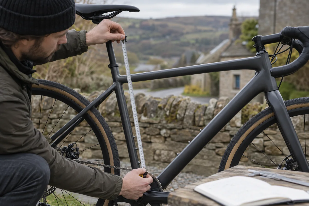 Detailed bicycle and equipment checks relevant to TST R002 geometry and sizing