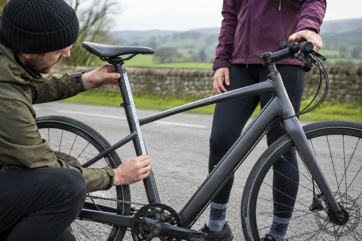 Detailed bicycle and equipment checks relevant to URLIFE E20Air geometry and sizing