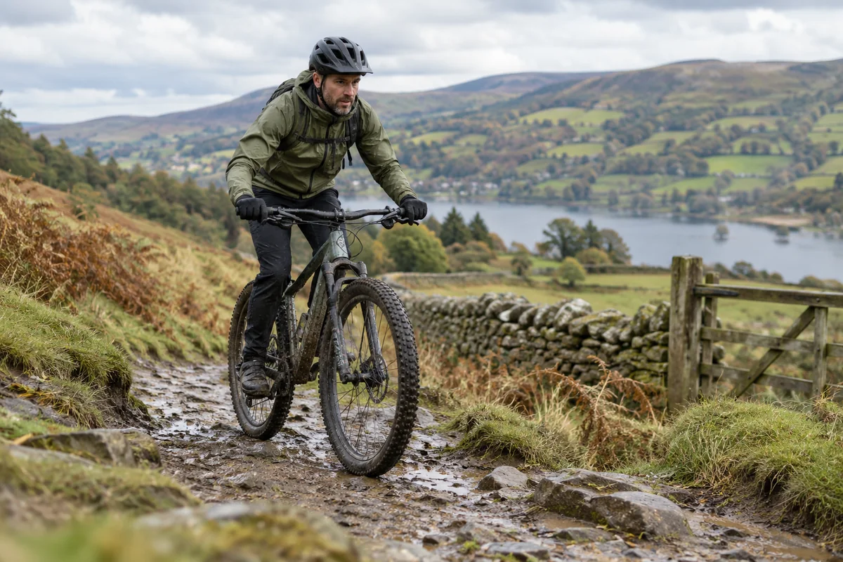 Cyclist or mechanic demonstrating practical considerations for 29 x 2.5 Bike Tyres | 63-622 Size Guide