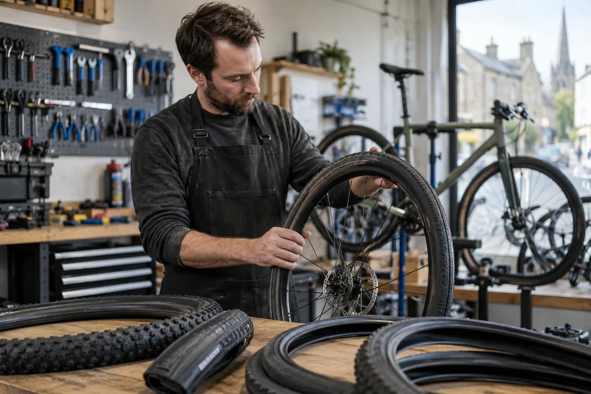 Realistic British cycling scene for Schwalbe Bike Tyres by Size