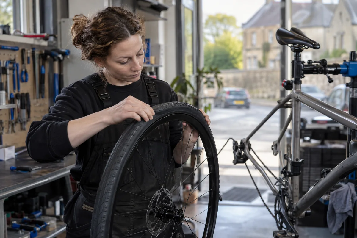 Realistic British cycling scene for Vittoria Bike Tyres by Size