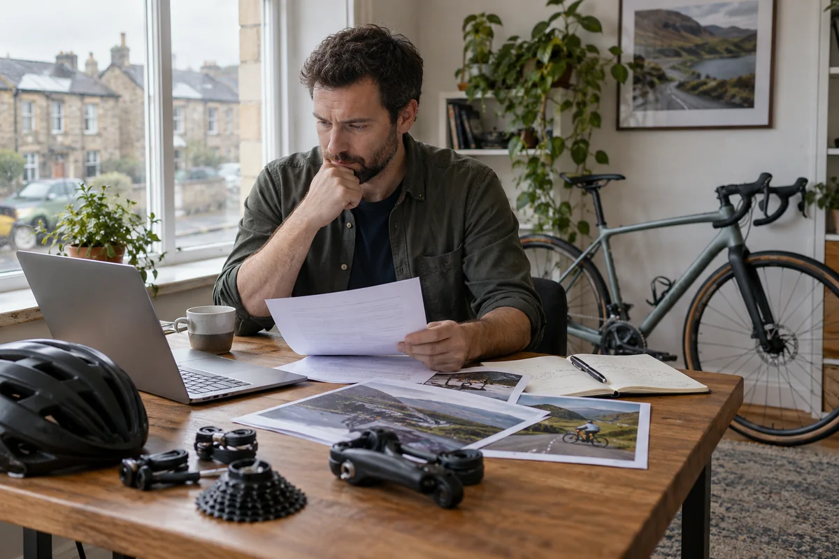 Cyclist or mechanic demonstrating practical considerations for Custom Bike Insurance & Upgrades