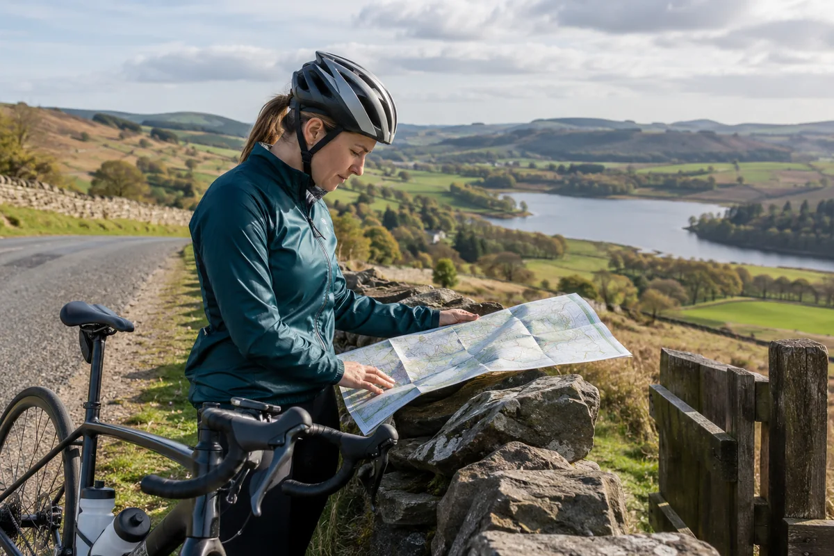 Cyclist or mechanic demonstrating practical considerations for Cycling Route Planning UK: How to Plan a Cycle Route