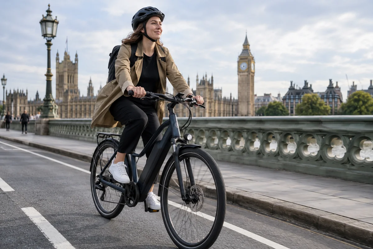 Cyclist or mechanic demonstrating practical considerations for Using Cycle to Work for an electric bike