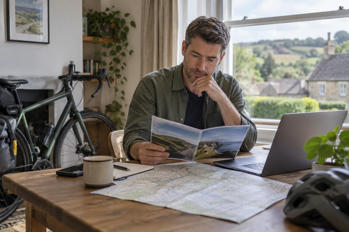 Cyclist or mechanic demonstrating practical considerations for Travel insurance for a cycling holiday
