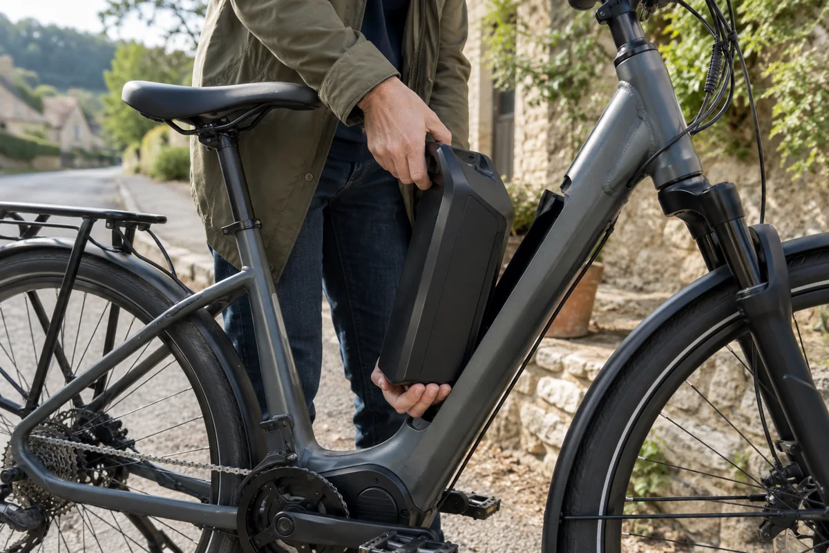 Detailed bicycle and equipment checks relevant to E-bike battery safety, charging and replacement in the UK