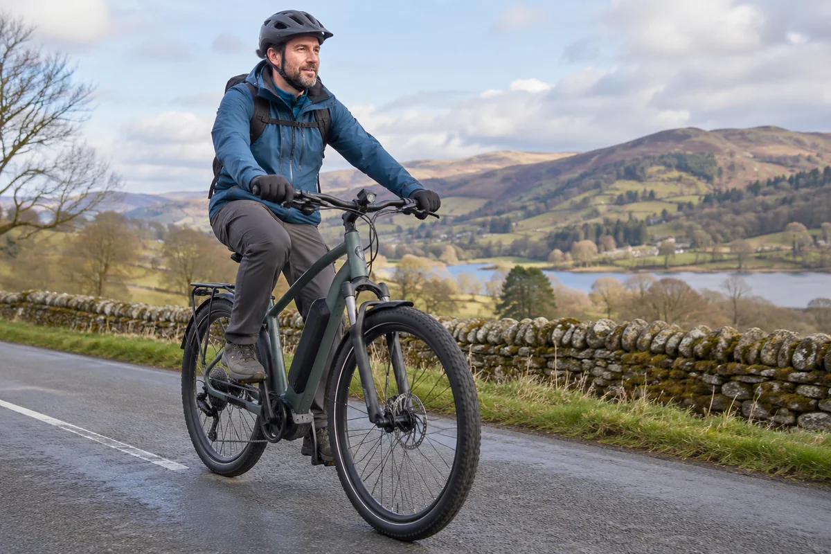 Cyclist or mechanic demonstrating practical considerations for Cyrusher e-bikes: company and UK buying guide