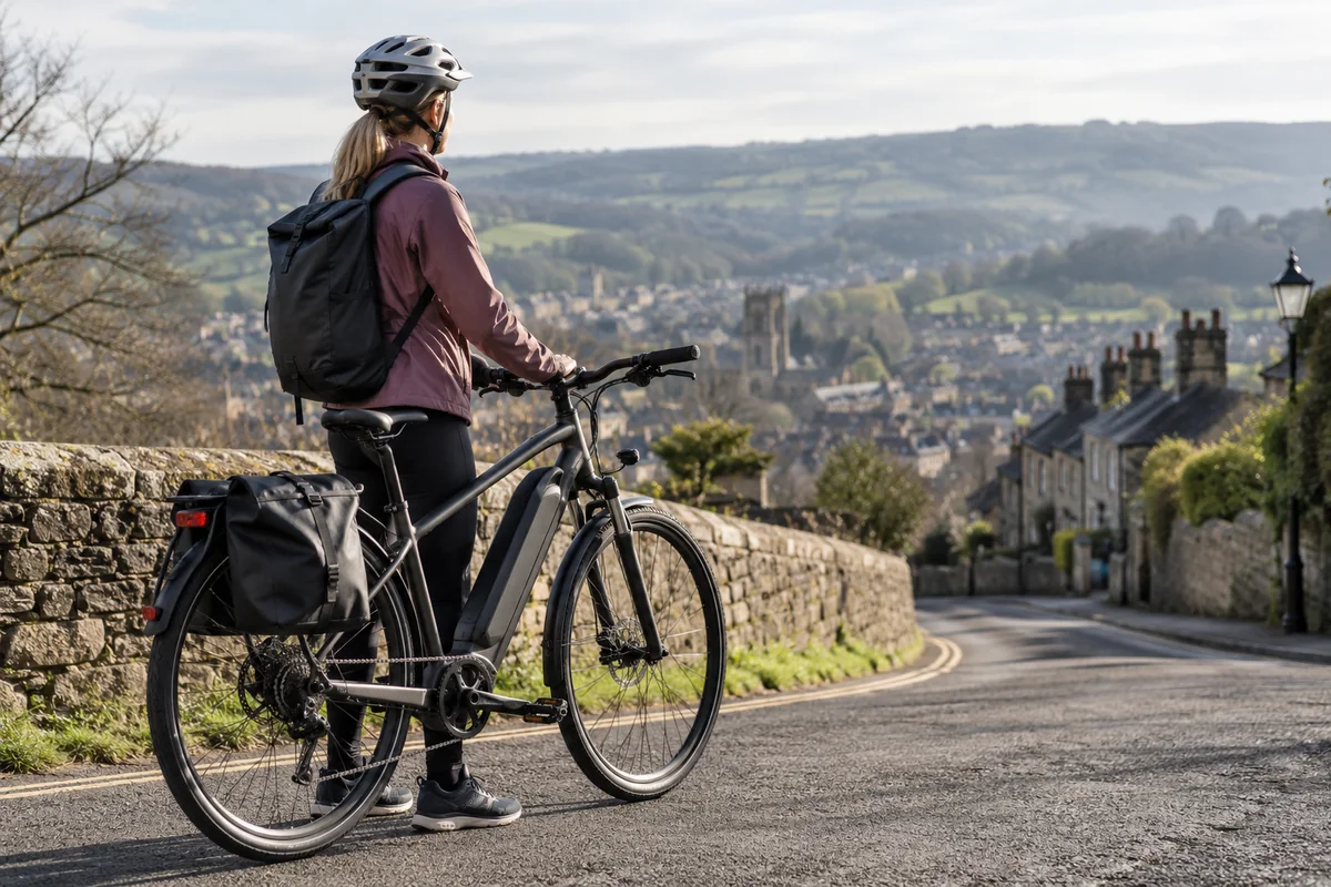 Realistic British cycling scene for DAZZLEEX e-bike accessories: company and UK buying guide