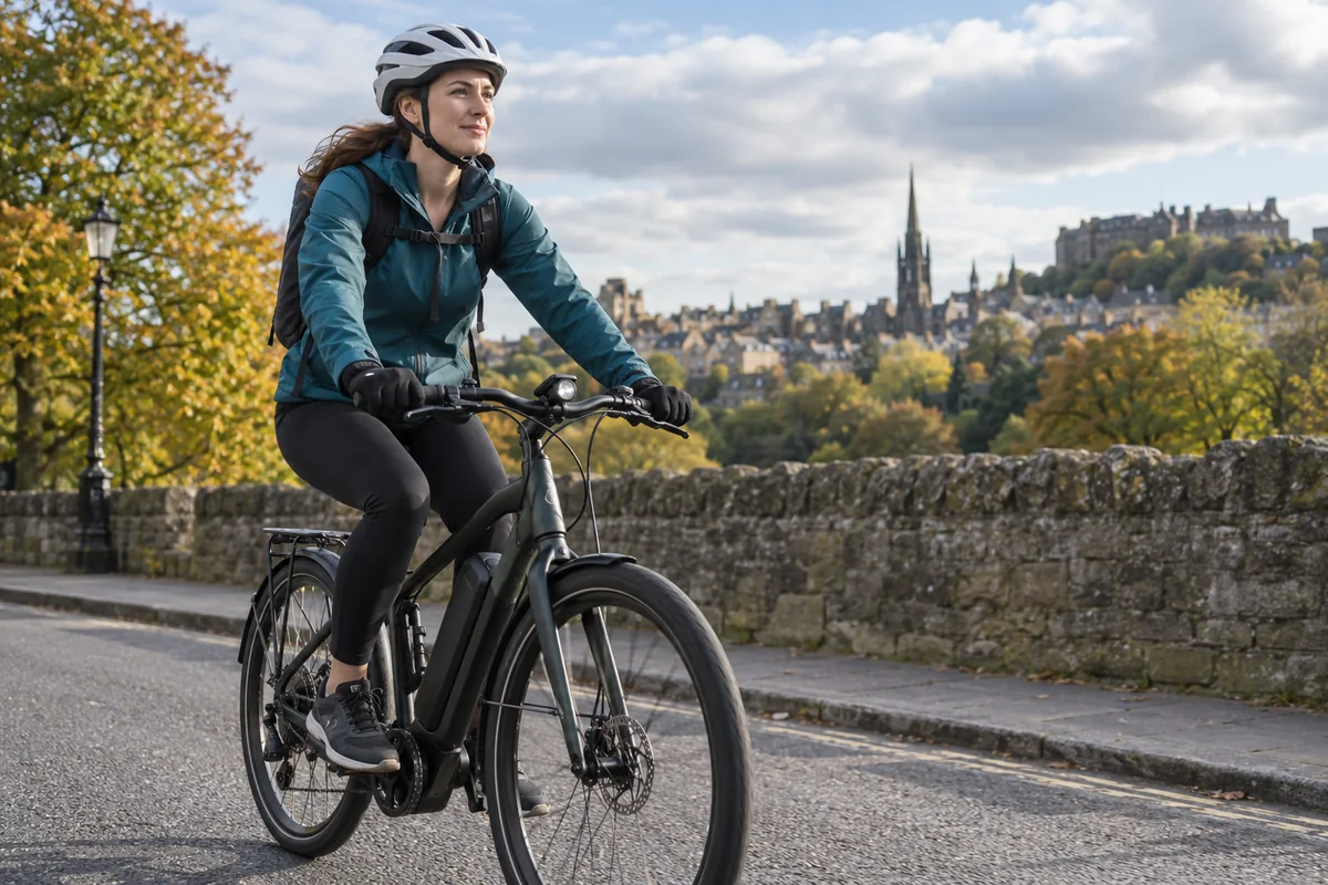 Cyclist or mechanic demonstrating practical considerations for DAZZLEEX e-bike accessories: company and UK buying guide