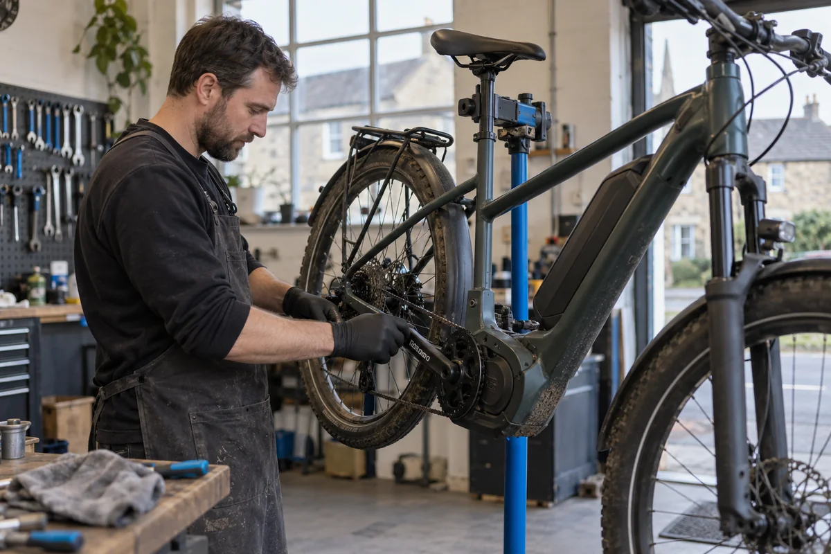 Realistic British cycling scene for UK e-bike ownership costs and maintenance
