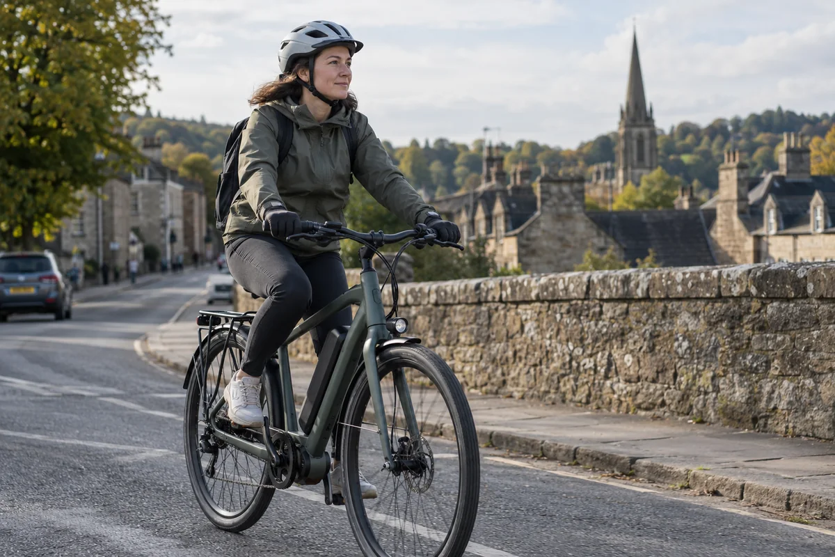 Cyclist or mechanic demonstrating practical considerations for UK e-bike safety alerts and recalls