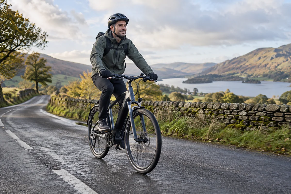 Cyclist or mechanic demonstrating practical considerations for SAMEBIKE e-bikes: company and UK buying guide