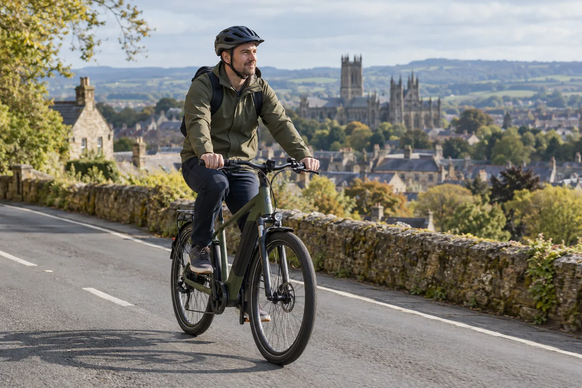 Cyclist or mechanic demonstrating practical considerations for TESWAY e-bikes: company and UK buying guide