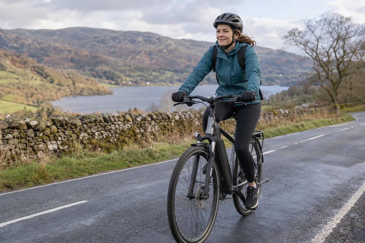 Cyclist or mechanic demonstrating practical considerations for TRIOBLADE e-bikes: company and UK buying guide