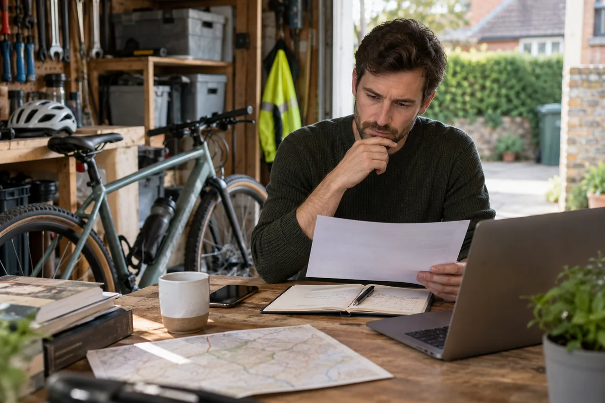 Cyclist or mechanic demonstrating practical considerations for Garage & Shed Bike Insurance UK