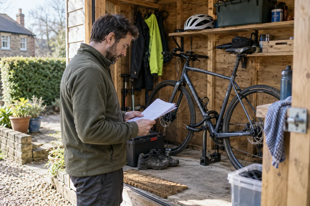 Detailed bicycle and equipment checks relevant to Garage & Shed Bike Insurance UK