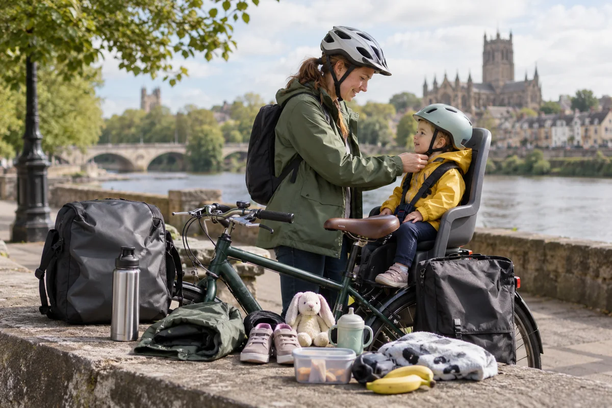 Realistic British cycling scene for Bambino Mio Gear for Cycle Commuting | Product Guides