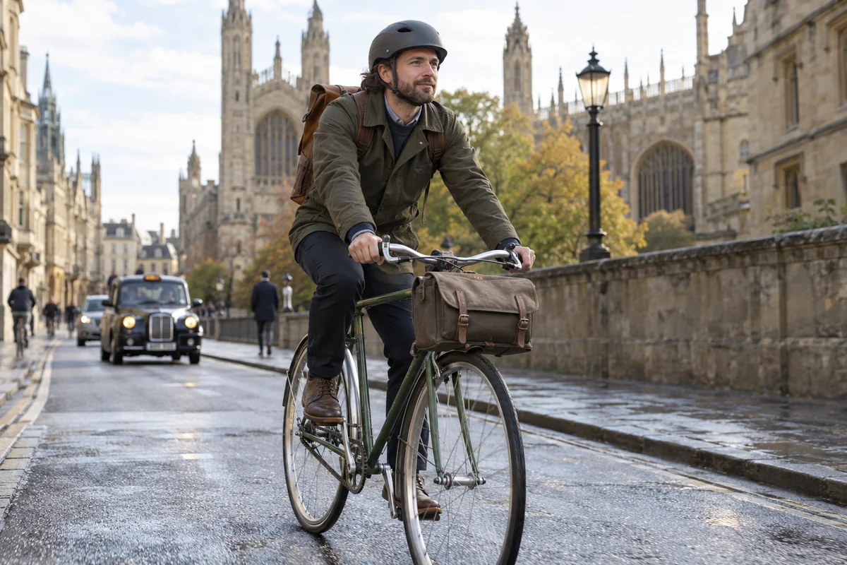 Cyclist or mechanic demonstrating practical considerations for Brooks England Gear for Cycle Commuting | Product Guides