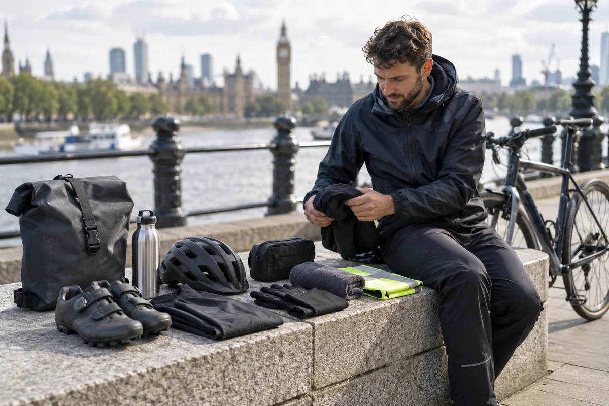 Realistic British cycling scene for Finish Line Gear for Cycle Commuting | Product Guides