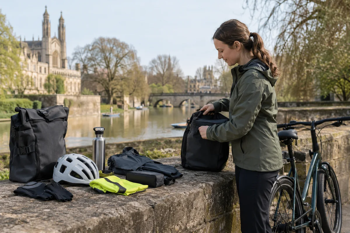 Realistic British cycling scene for Oxford Gear for Cycle Commuting | Product Guides
