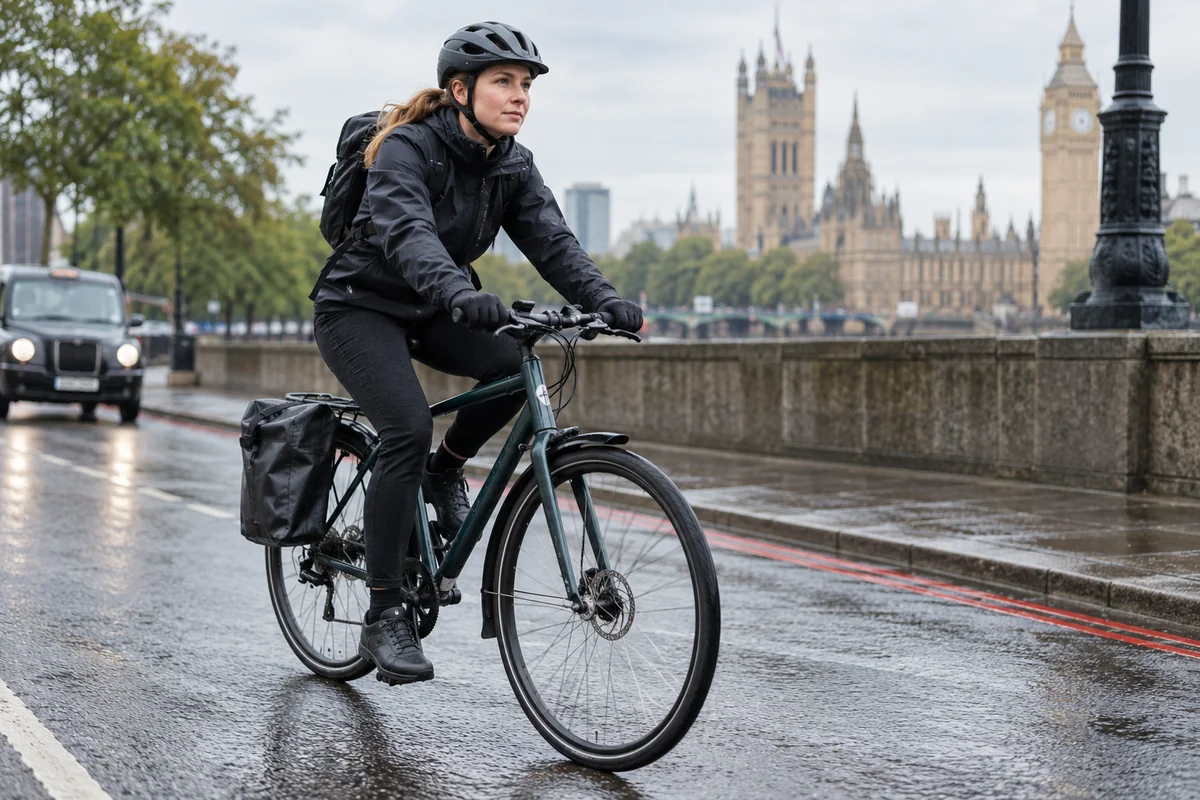 Cyclist or mechanic demonstrating practical considerations for SKS Gear for Cycle Commuting | Product Guides