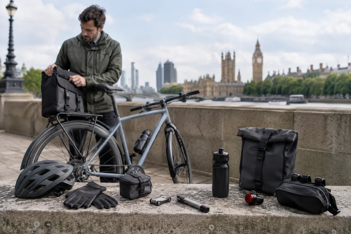 Realistic British cycling scene for Topeak Gear for Cycle Commuting | Product Guides