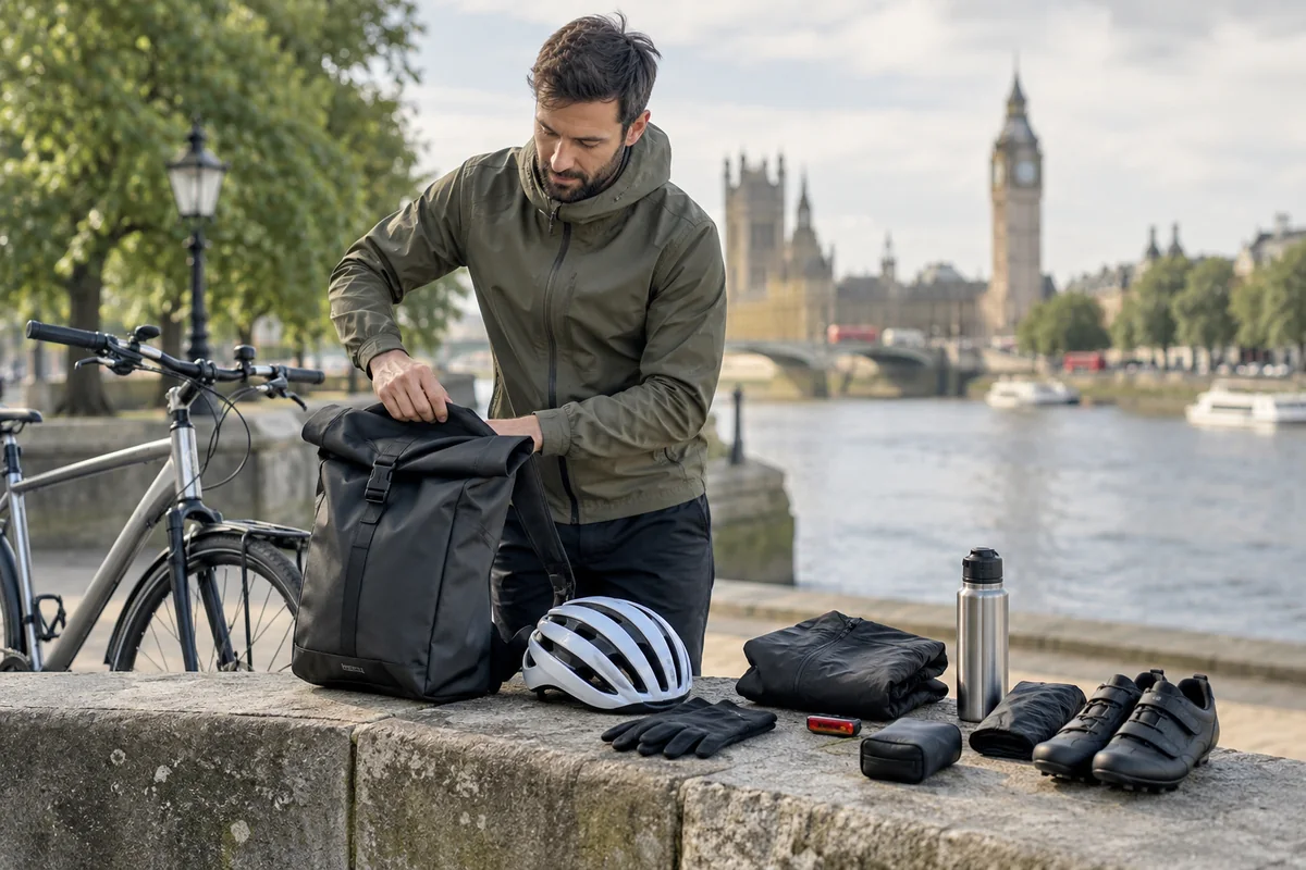 Realistic British cycling scene for YOSH Gear for Cycle Commuting | Product Guides