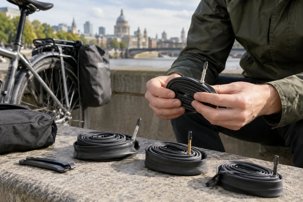 Realistic British cycling scene for Commuter bike inner tubes: Compare Products & UK Buying Guide