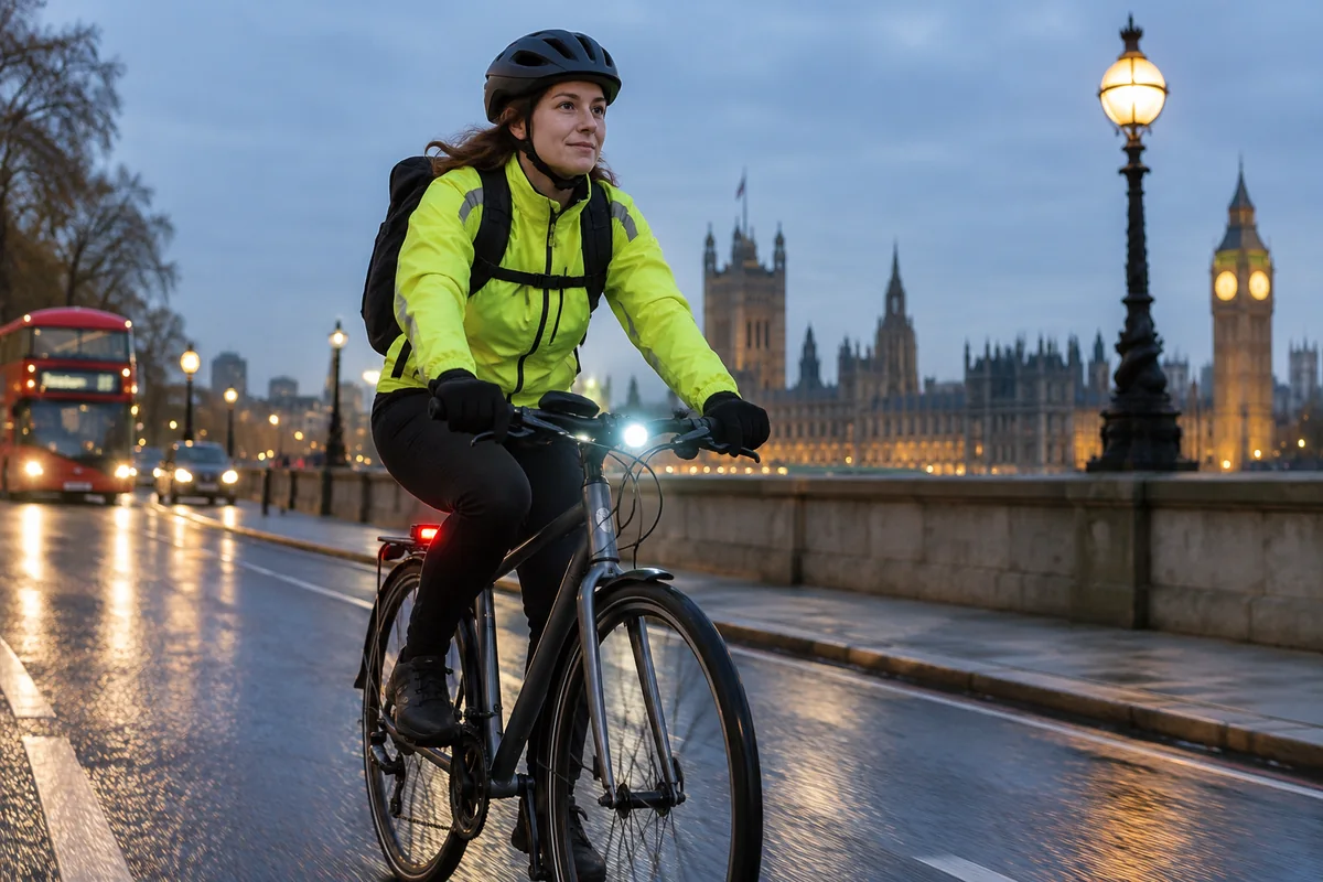 Cyclist or mechanic demonstrating practical considerations for Commuter bike light sets: Compare Products & UK Buying Guide
