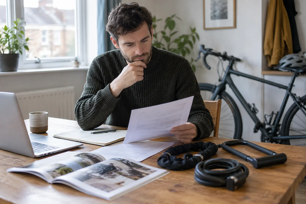 Cyclist or mechanic demonstrating practical considerations for Insurance-approved bike locks explained