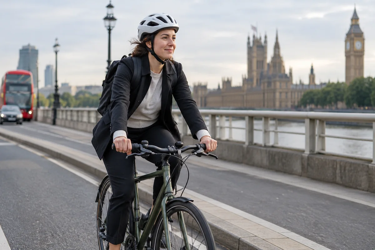 Cyclist or mechanic demonstrating practical considerations for Why cycle to work?