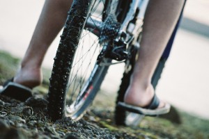 Cycling on the beach