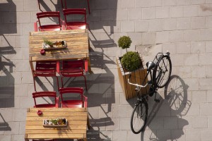 Cycling to the local cafe