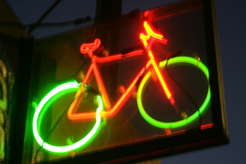 Neon bicycle