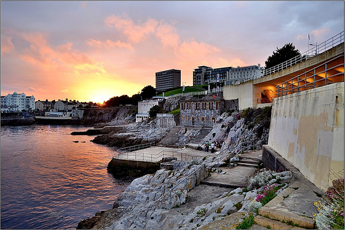 Cycling on Plymouth Hoe, Devon